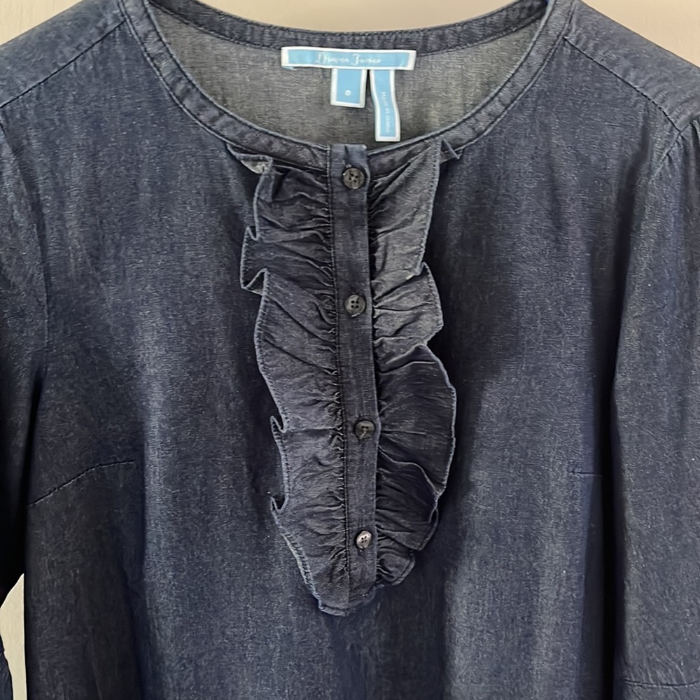 Draper James Chambray Ruffle Shift. Color Is Dark… - image 3